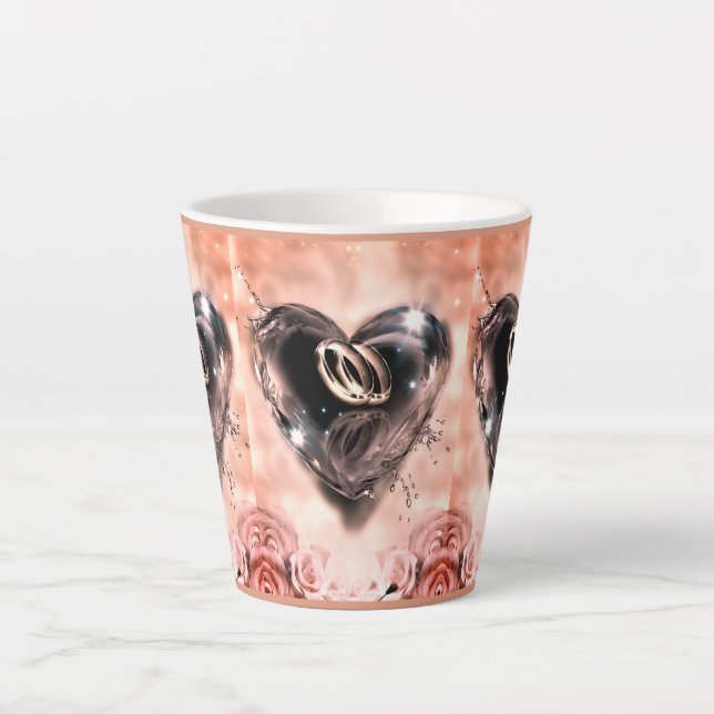Tasse Latte Ce que Dieu a mis ensemble (Rose rose) (Devant)