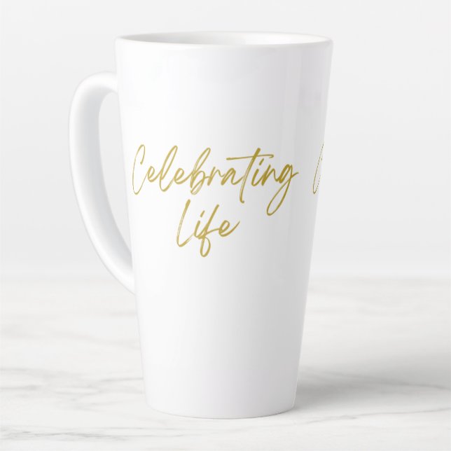 Tasse Latte Célébration de la boue de latte haute vie (Angle gauche)