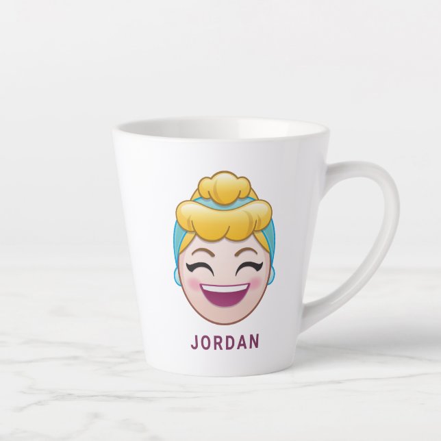 Tasse Latte Cendrillon Emoji| Cendrillon - Heureux (Droite)