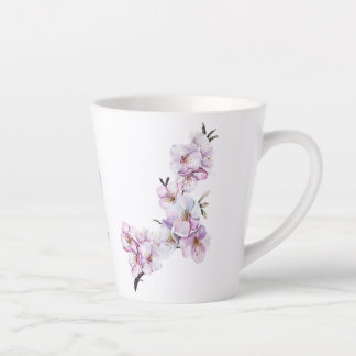 Tasse Latte Céramique en fleurs de cerisier rose