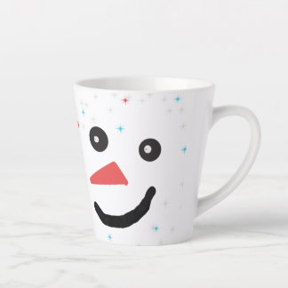 Tasse Latte Cercle, Snowman, Réveillon du Nouvel An, Étoile
