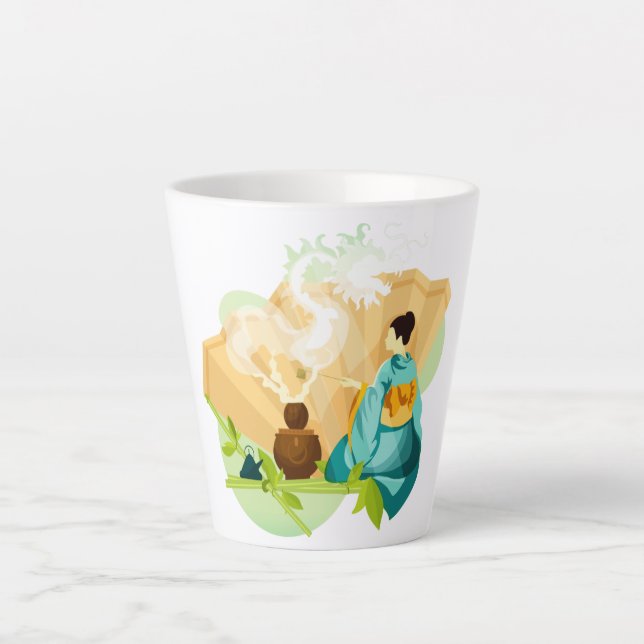 Tasse Latte Cérémonie japonaise du thé, Dragon (Devant)