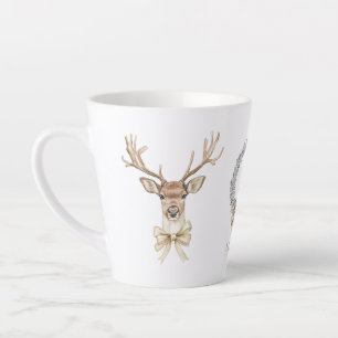 Tasse Latte Cerf avec Noël Ruban