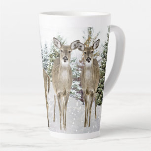 Tasse Latte Cerf de Virginie Noël Merveilleux Hiver 