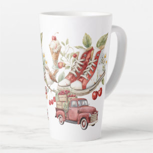 Tasse Latte Cerises Douces d'Été