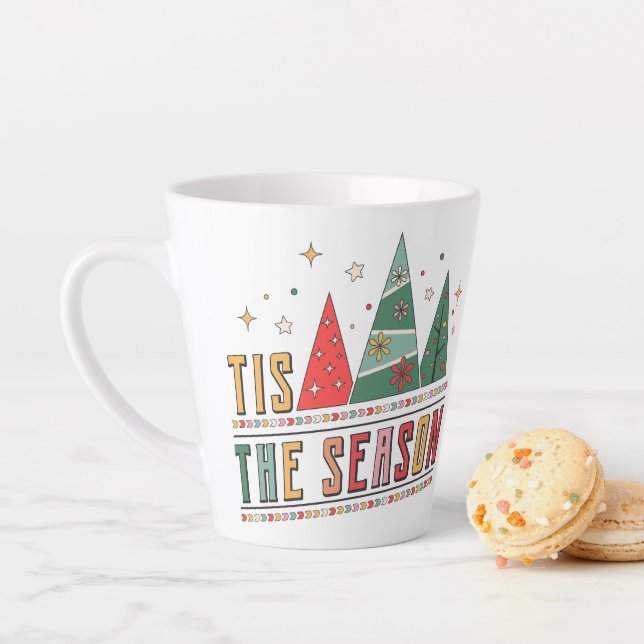 Tasse Latte C'Est La Saison Typographie Moderne De Noël (En situation)