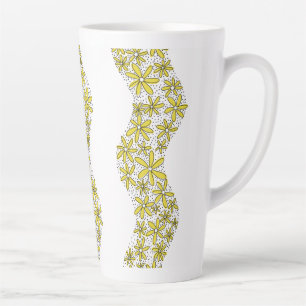 Tasse Latte Chaîne de marguerite Fleur laide rayures jaune