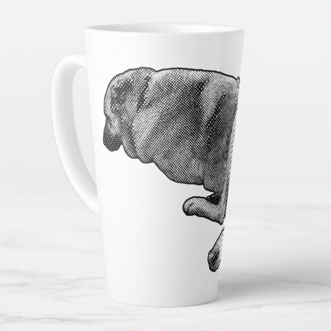 Tasse Latte Chaleur lente, yeux fermés (Angle gauche)