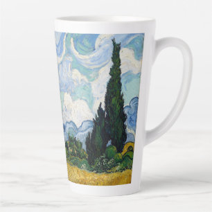 Tasse Latte Champ de blé avec Cypress-Vincent Van Gogh