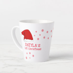 Tasse Latte Chapeau de Père Noël pour le premier Noël de bébé