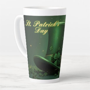 Tasse Latte Chapeau et motif de trèfle de la Saint-Patrick
