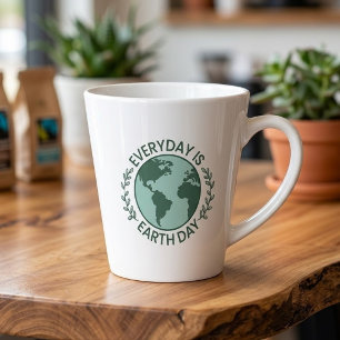 Tasse Latte Chaque Jour Est Le Jour De La Terre - Amoureux De