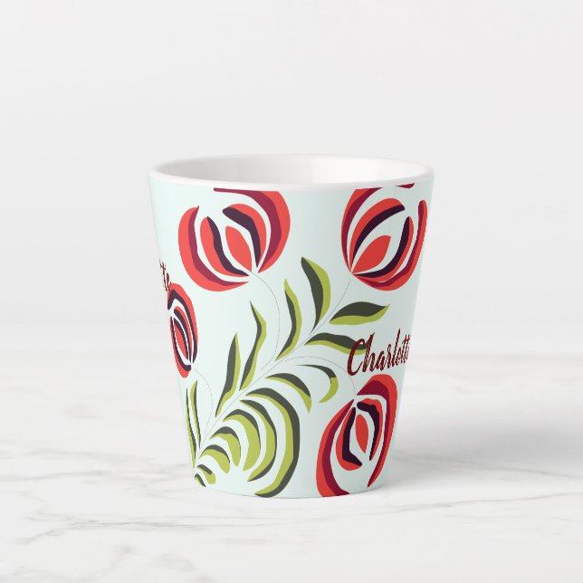 Tasse Latte Charlotte nom, cadeau personnalisé art, nom person (Devant)