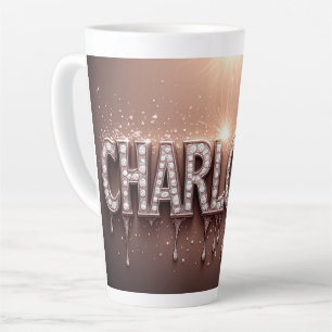 Tasse Latte Charlotte Nom en Or qui Coule