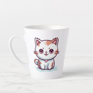 Tasse Latte Chat Mignon Clipart de Style Kawaii