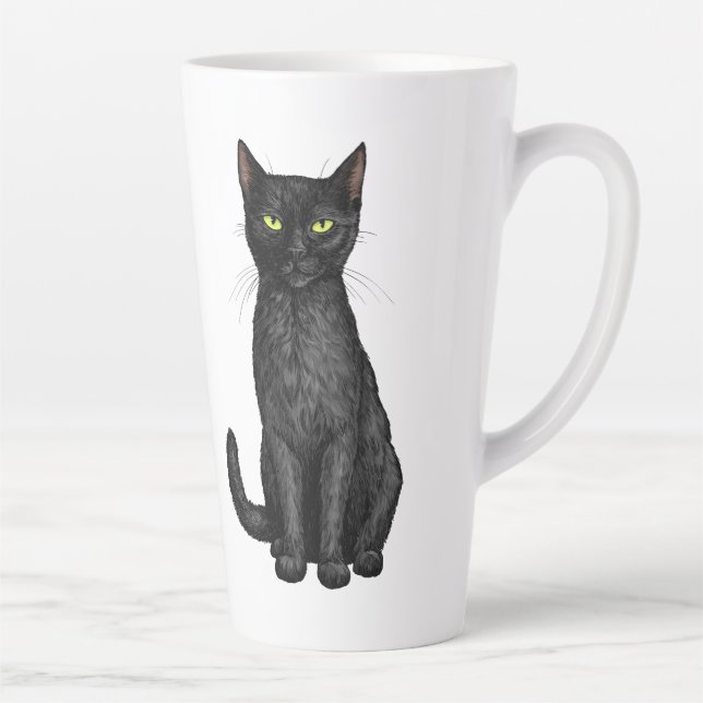 Tasse Latte chat noir (Droite)
