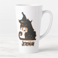 Chat noir de Halloween Sorcière Araignées Effrayan