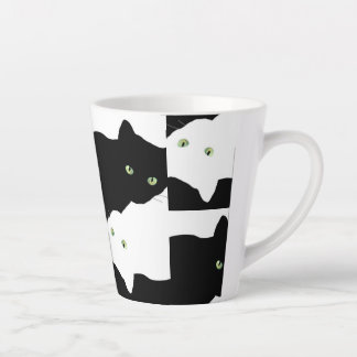 Tasse Latte Chat noir et blanc