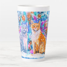 Chats d'hiver Aquarelle Noël