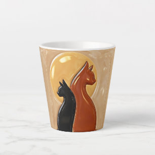 Tasse Latte Chats jumeaux de la Lune dorée