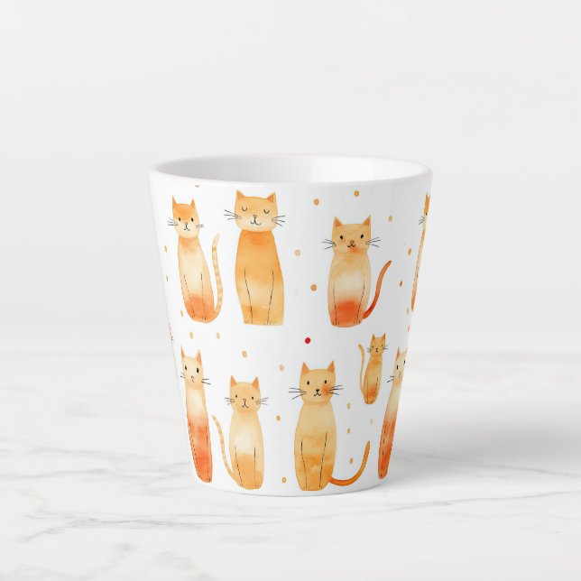 Tasse Latte Chats Kitty Orange (Devant)