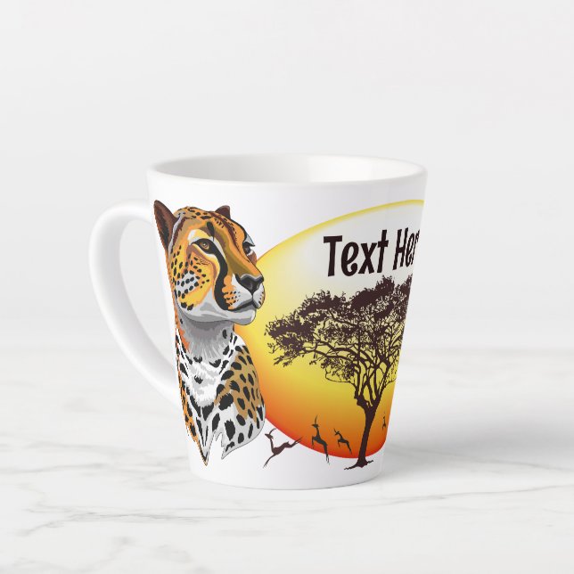 Tasse Latte Cheetah African Feline Wild Animal (Angle gauche)