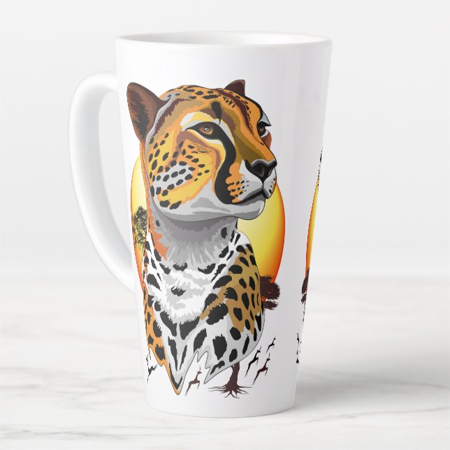 Tasse Latte Cheetah African Feline Wild Animal (Angle gauche)