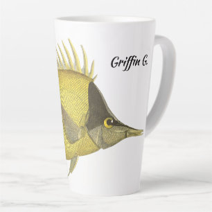Tasse Latte Chelmon Tropical Jaune Longirostris, Poisson Vinta
