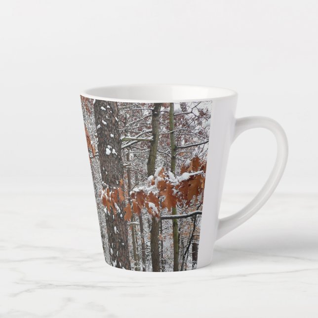 Tasse Latte Chênes couverts de neige hiver Photographie de la  (Droite)