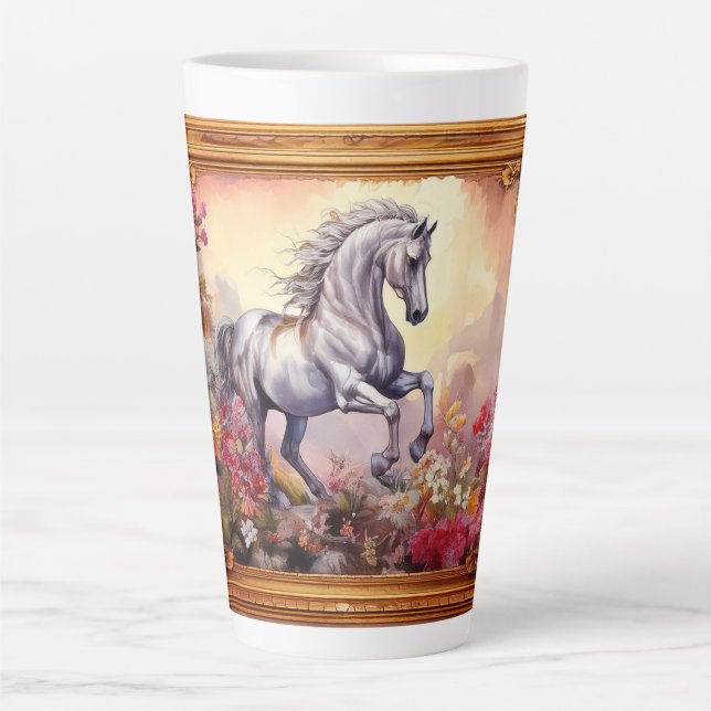 Tasse Latte Cheval Blanc Joueur (Devant)