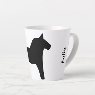Tasse Latte Cheval de Dala suédois noir