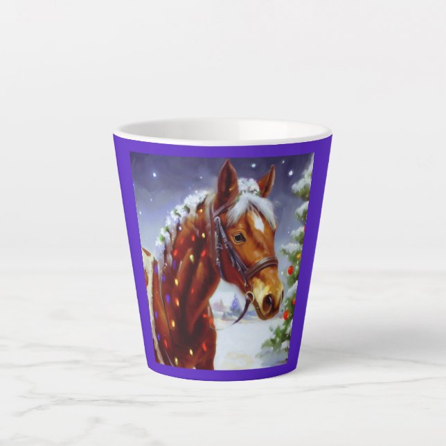 Tasse Latte Cheval de Noël 3 (Devant)