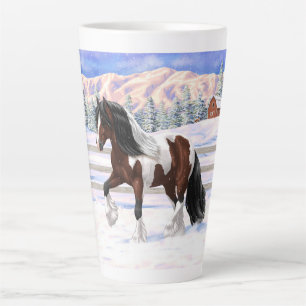 Tasse Latte Cheval de Tinker Tinker Gypsy Vanner Brown Pinto
