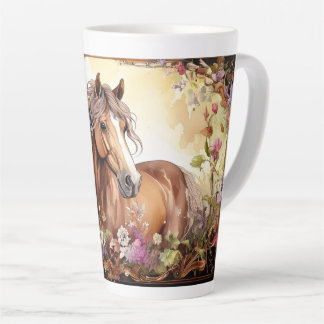 Tasse Latte Cheval et Fleur sauvage