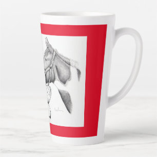 Tasse Latte Cheval et Père Noël pour Noël