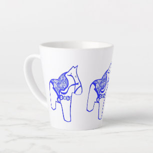 Tasse Latte Chevaux Dala Bleus par Julia