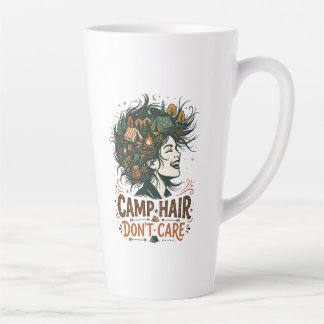 Tasse Latte Cheveux de Camping, On S'en Fout