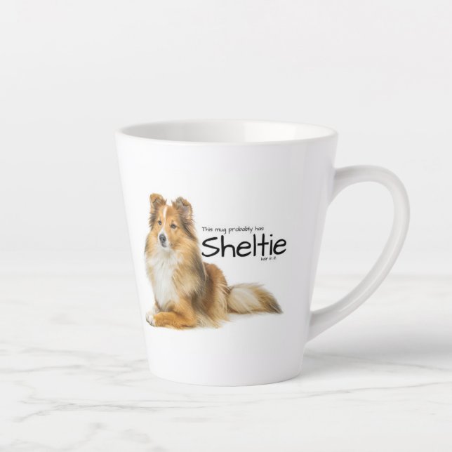 Tasse Latte Cheveux Sheltie (Droite)