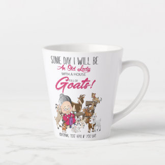 Tasse Latte Chèvres amusantes - Vieille Maison-Dame pleine de 