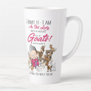 Tasse Latte Chèvres amusantes - Vieille Maison-Dame pleine de 