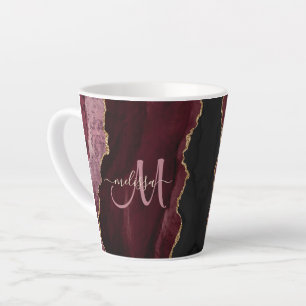 Tasse Latte Chic Bourgogne Or Parties scintillant Agate Person