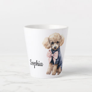 Tasse Latte Chic Poodle en rose et bleu