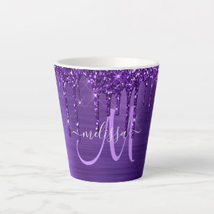 Tasse Latte Chic Purple Parties scintillant de séchage Pinceau