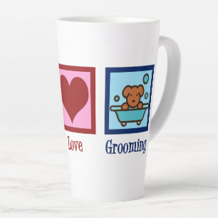 Tasse Latte Chien Groomer Paix Amour Animal de compagnie Groom