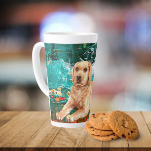 Tasse Latte Chien Labrador Abstrait Artistique
