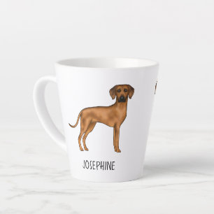 Tasse Latte Chien Lion Brun Mignon Rhodesian Ridgeback Avec No