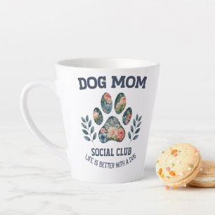 Tasse Latte Chien Maman Paw Floral