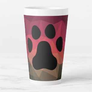 Tasse Latte Chien patte, empreinte animale, pied de chat