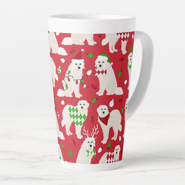 Tasse Latte Chiens de Noël des Grands Pyrénées (Angle droit)