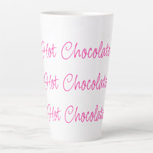 Tasse Latte Chocolat chaud Script élégant Rose chaud